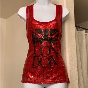 Fancy “London” Red Sequin Tank